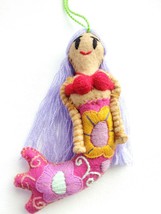 Sirenitas Handmade Tassel Bag Charm Made in Chiapas by Mexican Artisans Mermaid - £11.95 GBP