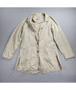 Anthropologie Pilcro Womens Jacket Size XS Beige Woven Linen Blend Overs... - $44.53