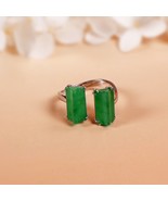 Genuine Jade Ring | 18k White Gold | Luxurious Stacking Ring | Gemstone ... - €7.331,37 EUR