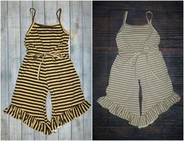 NEW Boutique Girls Striped Ruffle Romper Jumpsuit - $6.49