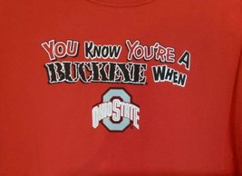 Ohio State Buckeyes Football T Shirt Red Size Large You Know You&#39;re a Bu... - £20.71 GBP