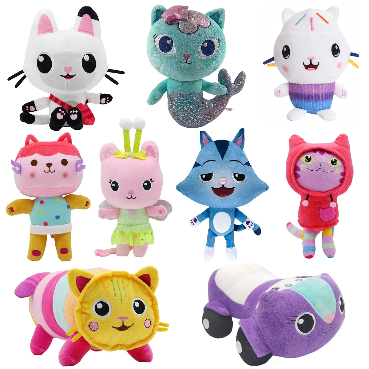 2024 Gabby Dollhouse Plush Toy Mercat Cartoon Stuffed Animals Smiling Cat Car - £9.86 GBP+