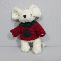 Chrisha Playful Plush 8 inch White Mouse Jointed Sweater Christmas Tree 1996 - £12.87 GBP