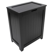 Black Wooden Hamper Bathroom Laundry Storage Bin Clothes Basket Home Org... - $150.09