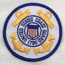 United States Coast Guard Unused Patch 1790 Anchors Round Blue Gold White - $10.00