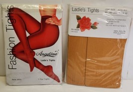 2PR Vintage Womens Angelina Fashion Ladies Tights STYLE8303 Mustard One Size Nib - £20.42 GBP