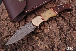 Damascus Steel CAMPING TACTICAL FOLDING blade POCKET Knife Hunting Camping - $29.65