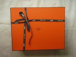 Hermes box rectangle large with ribbon 14 x 11.25 x 5 gift quality empty orange - £153.15 GBP