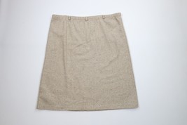 Vintage 70s Streetwear Womens Size 16 Rainbow Fleck Wool Tweed Skirt Bei... - $54.14 CAD