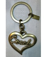 Coach 92069 Brass Script Heart Keychain Handbag Charm Rare HTF - $59.00