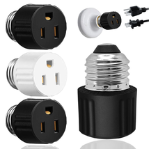 3 Pack,3 Prong Light Socket to Plug Adapter,E26/E27 Light Socket Outlet,... - $11.29