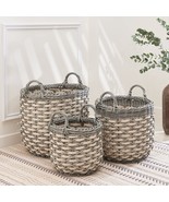 Set of 3 CATLEZA 12.6-inch, 15-inch and 17.7-inch Stackable Hand Woven Wicker St - $86.08