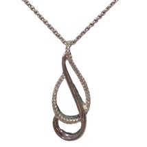 Sterling Silver 925  - JWBR JANE SEYMOUR Diamond I Drop Necklace Pendant 18” - £46.79 GBP