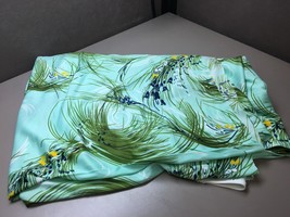 Green Blue and Yellow Floral Fabric 4 Yards Long 52 Inches wide Vibrant Colors - £47.63 GBP