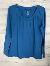 Mountain Hardware Blouse Top Women&#39;s Size Large Teal Scoop Neck Long Sleeve - £9.63 GBP