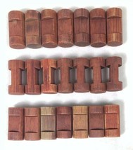 LINCOLN LOGS Parts Lot: 21 Small Wooden Log Pieces 1-1/2&quot; Dark Brown 1 Notch - £3.07 GBP