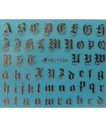 Nail Art 3D Decal Stickers Alphabet Letters Gold HBJY036 - $3.29