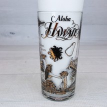 Vintage Aloha Hawaii Drinking Glass Cocktail Highball w/ Gold Black Grap... - £22.48 GBP