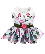 Pale Blue Harness Dress with Pink Rose Pattern and Matching Leash Sizes ... - €18,87 EUR
