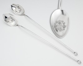 2 RARE WHITING OWL STERLING SILVER LONG 21g ICED TEA SIPPER STRAW SPOONS... - $101.30 CAD