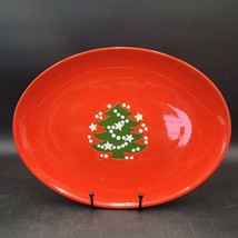 Waechtersbach Red Christmas Tree Red Holiday Oval Serving Platter Large 13&quot; - $19.79