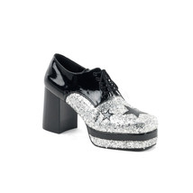 GLAM02/B/SG Men&#39;s 80s Glam Rocker Platform Glitter Pimp Costume Halloween Shoes - £61.10 GBP