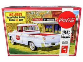 Skill 3 Model Kit 1955 Chevrolet Cameo Pickup Truck "Coca-Cola" with Vintage Ven - $103.49
