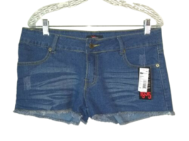 1955 Vintage Denim Shorts Dark Wash Jean Raw Hem SR7197J Juniors Size 13 - $15.84