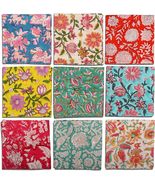 Assorted Cloth Napkin 100 Pcs Hand Block Floral Printed Mix and Match Na... - €76,05 EUR
