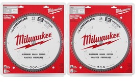 2 Milwaukee 14&quot; Aluminum Metal Cutting Carbide Circular Saw Blade 80T 48-40-4370 - £148.10 GBP