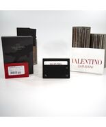 Valentino Rockstud Black Leather Logo Card Case Mini Wallet Camo Box NWT - $281.66