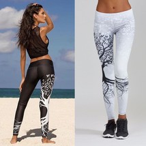 Women Printed Sports Yoga Workout Gym Fitness Exercise Athletic Pants - £17.53 GBP