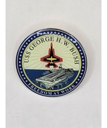 USS GEORGE H.W. BUSH CVN-77-Lapel &quot; FREEDOM AT WORK&quot; Vintage - $22.31 CAD
