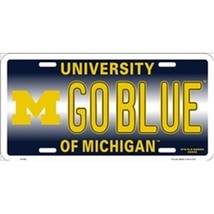 NCAA University of Michigan GOBLUE Wolverines Metal Car License Plate Sign - £5.44 GBP