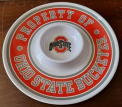 Property of Ohio State Buckeyes Chip and Dip Tray Melamine 12&#39;&#39; Round - $16.70