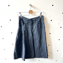 2 / S - Y&#39;s By Yohji Yamamoto Black Japanese Linen A-Line Midi Skirt 0504AK - £43.95 GBP