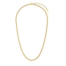 New Chain! Super Minimal Braid Twist Chain Necklace Bracelet Gold Jewelry Set Ba - £23.38 GBP
