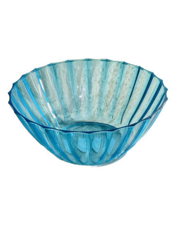 Light Blue Wavy Plastic Bowl 3.5x8.5-in-Brand New-SHIPS N 24 HOURS - $11.76
