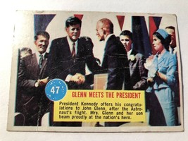 VTG 1963 Popsicle Space Card #47 JFK president Kennedy &amp; Astronaut Glenn... - $26.73