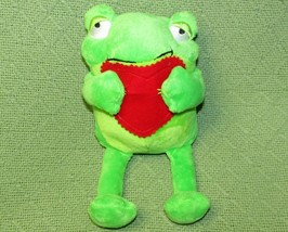 Hallmark Valentine Frog Plush Stuffed Animal With Big Red Heart Sleepy Eyes 9&quot; - £8.54 GBP