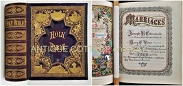 1879 Antique Bible Fraktur Esbenshade Hess Family Genealogy Lancaster Pa Awesome - £1,475.75 GBP