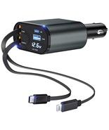 4 in 1 Retractable Car Charger, Car Accessories, Type C &amp; Litning, Fast ... - $38.83 CAD