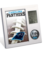 NEW NFL Carolina Panthers Football Team Digital Desk Clock silver gray 7 inches - £8.75 GBP