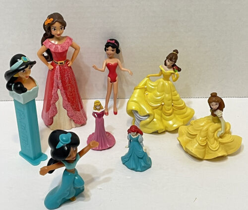 Primary image for Disney Mixed Lot 8 Princess Figures Beauty Jasmine Snow White Cinderella Ariel