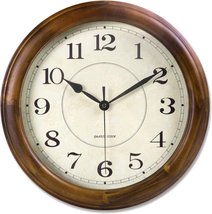 Wall Clock Battery Operated Non Ticking Analog Retro For Living Room Kitchen NEW - £44.76 GBP