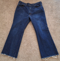 Vintage 80s Levi’s 517-0217 Jeans Zip Fly Made In USA Red Tab Size 36x28 Raw Hem - £33.52 GBP