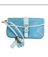 Coach Blue and White Leather Womens Wristlet w Butterfly and White Signa... - £38.75 GBP