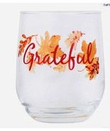 Stemless Wine Glass Fall Grateful 16.8 Ounces Autumn Leaves Beverage Cup. - £14.75 GBP