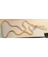 Vintage Faux Seed Pearl Lariat Twisted Rope Flapper Tassel Necklace 25&quot; - £14.95 GBP