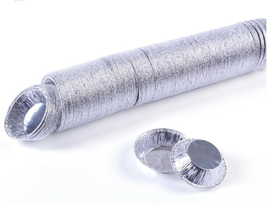 Silver Aluminum Foil Tart Pan - 100Pcs Disposable Mini Pie Tins round Pan for Ca - £10.64 GBP
